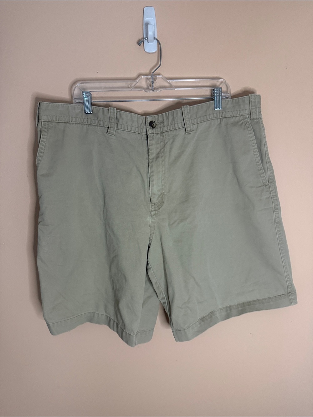 Eddie Bauer Men's Flat Front Shorts in Sage Green